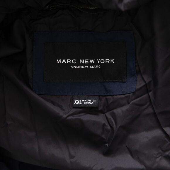 Andrew Marc Men Mid Length Water Resistant Crinkle Down Jacket Ink Size XXL - Picture 6 of 8